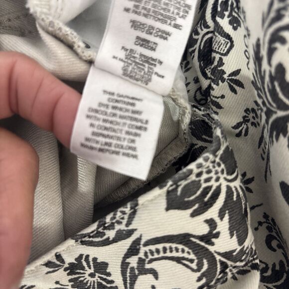 Free People Denim Jeans BlkWhite Floral Womens Size 27 Straight Boho Festival - Picture 13 of 13